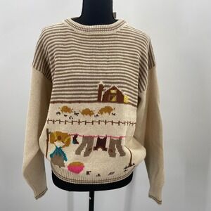 NOS Vintage 80s Vanderbilt "Storybook Farm" Sweater NWT - Cottagecore‎